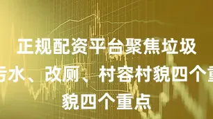 正规配资平台聚焦垃圾、污水、改厕、村容村貌四个重点