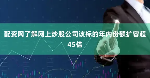 配资网了解网上炒股公司该标的年内份额扩容超45倍